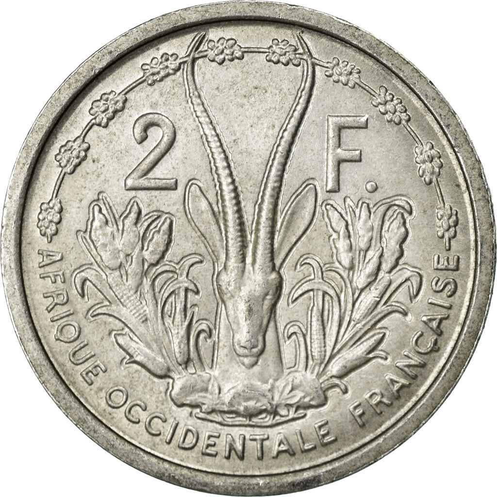 Coin, French West Africa, 2 Francs, 1948, Paris, EF(40-45), Aluminum, KM:4