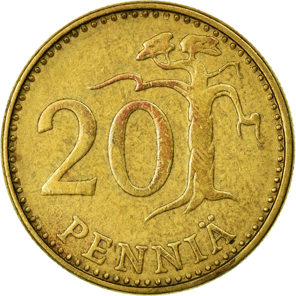 Coin, Finland, 20 Pennia, 1972, VF(30-35), Aluminum-Bronze, KM:47