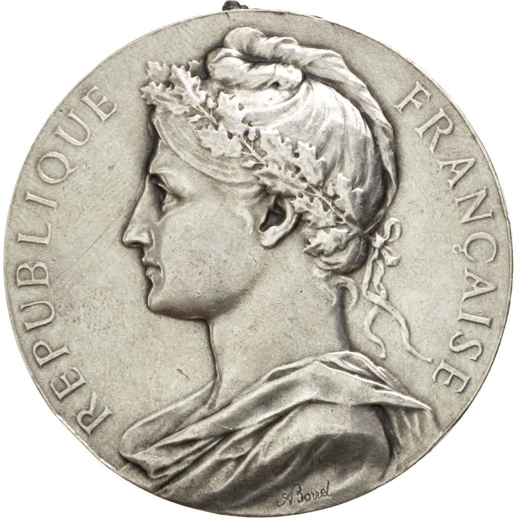 Francia, Medal, French Third Republic, Business & industry, Borrel, BB+, Argento