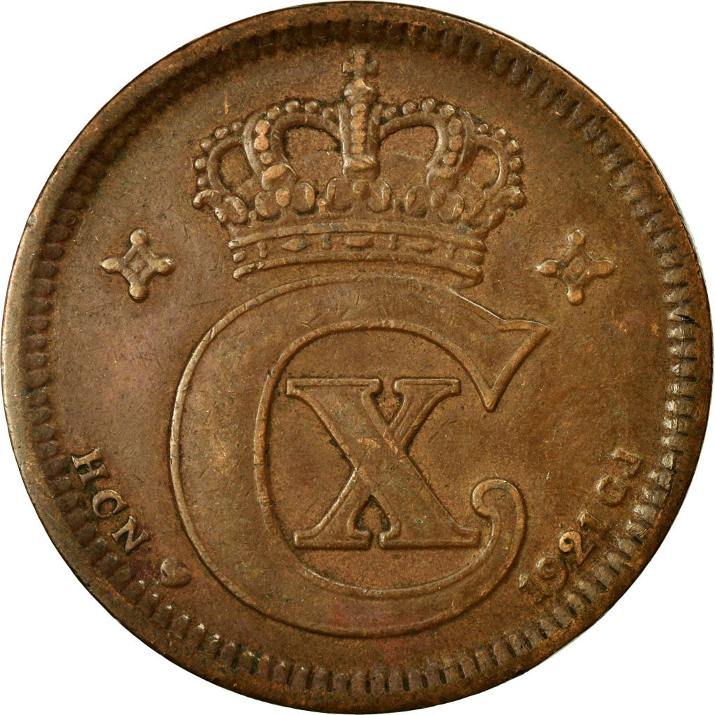 Coin, Denmark, Christian X, 5 Öre, 1921, Copenhagen, VF(30-35), Bronze