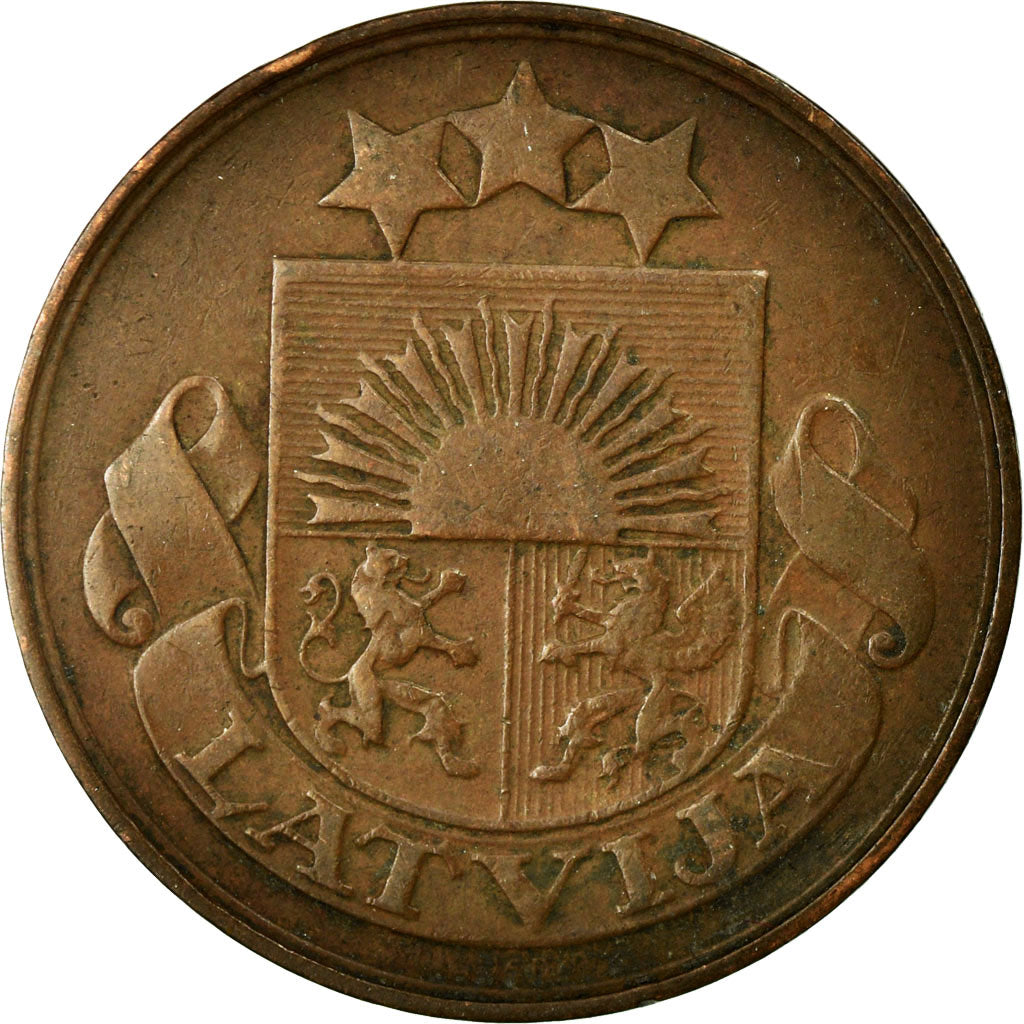 Moneta, Lettonia, 5 Santimi, 1922, MB+, Bronzo, KM:3