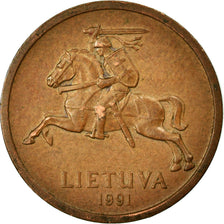 Moneta, Lituania, 20 Centu, 1991, MB+, Bronzo, KM:89