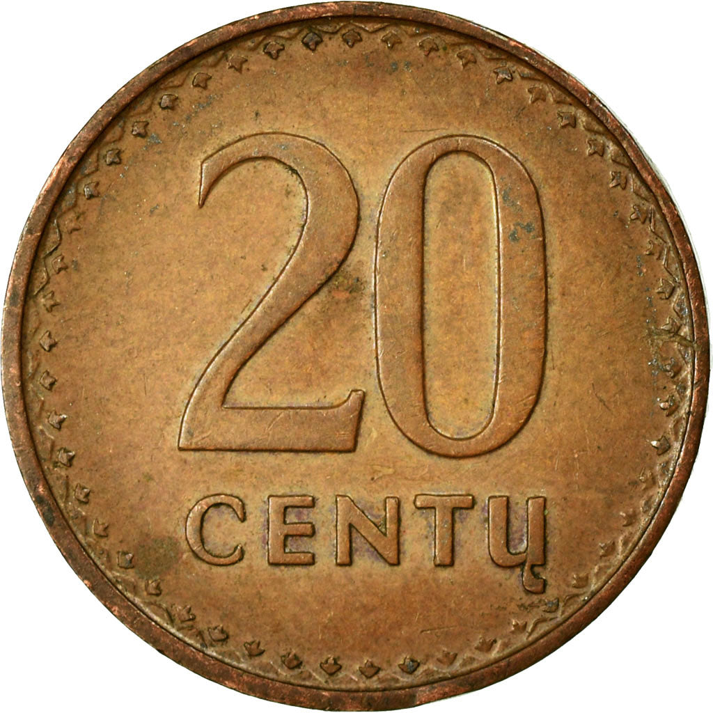 Moneta, Lituania, 20 Centu, 1991, MB+, Bronzo, KM:89