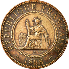 Münze, FRENCH INDO-CHINA, Cent, 1888, Paris, S+, Bronze, KM:1