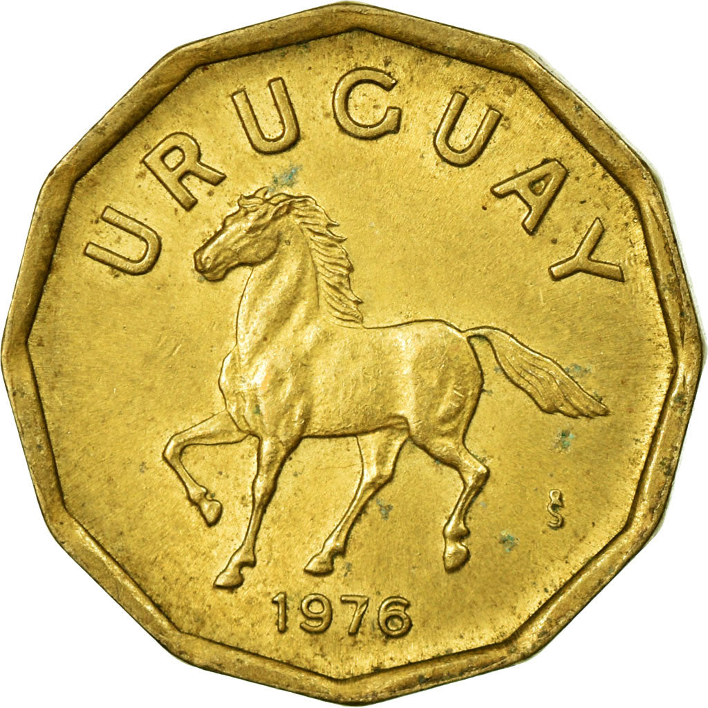 Coin, Uruguay, 10 Centesimos, 1976, Santiago, VF(30-35), Aluminum-Bronze, KM:66