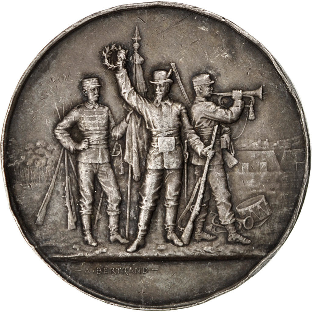 Francia, Medal, French Third Republic, Sports & leisure, Bertrand, BB, Argent...