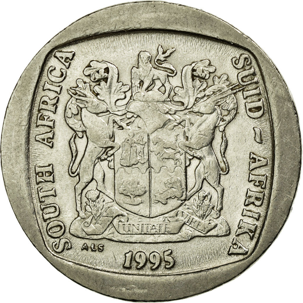 Münze, Südafrika, 5 Rand, 1995, SS, Nickel Plated Copper, KM:140
