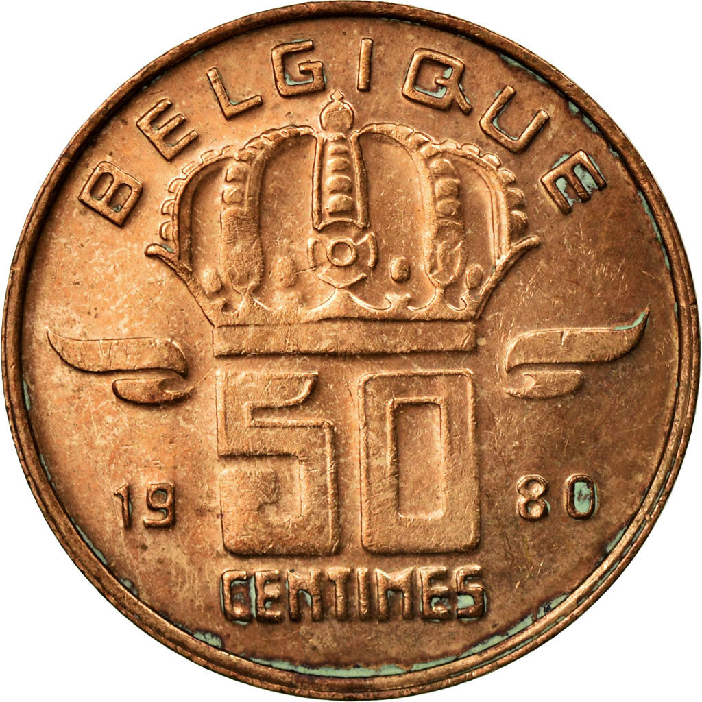 Coin, Belgium, Baudouin I, 50 Centimes, 1980, VF(30-35), Bronze, KM:148.1