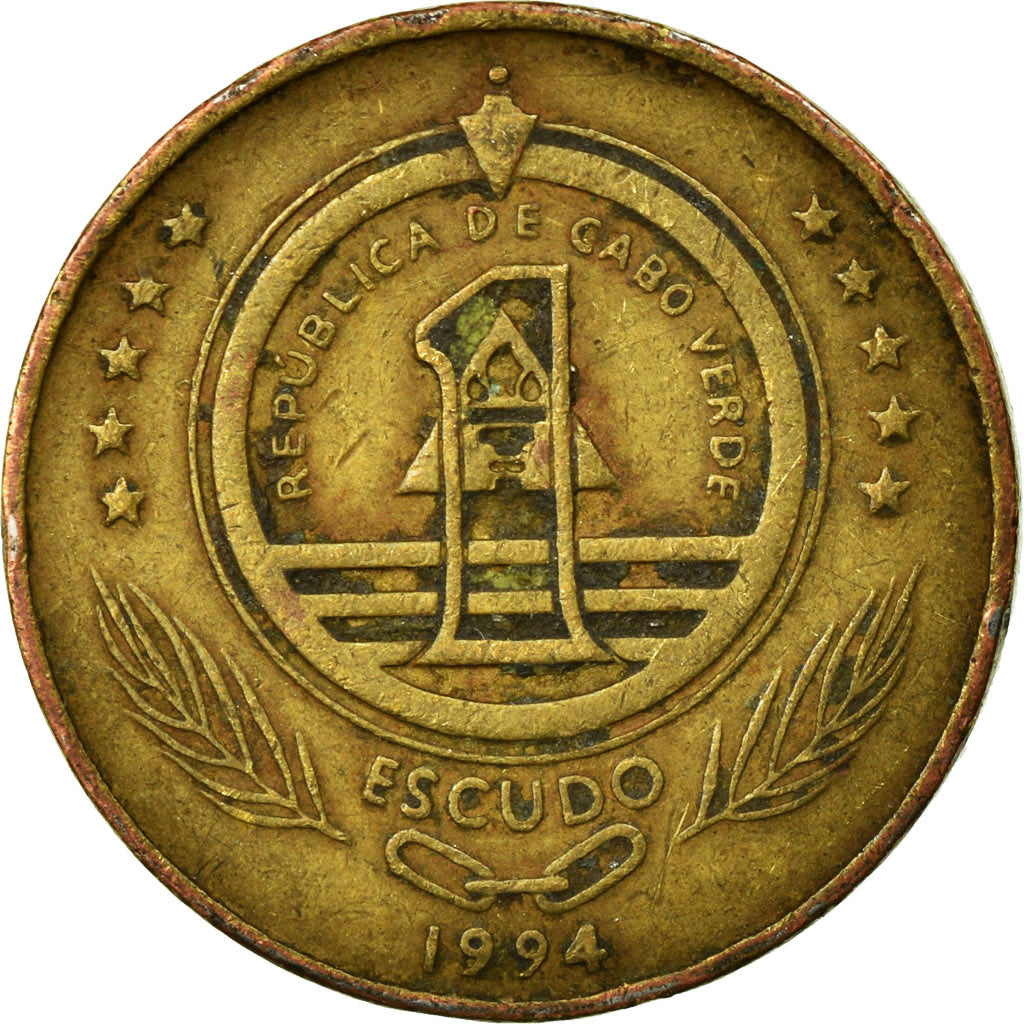 Coin, Cape Verde, Escudo, 1994, EF(40-45), Brass plated steel, KM:27