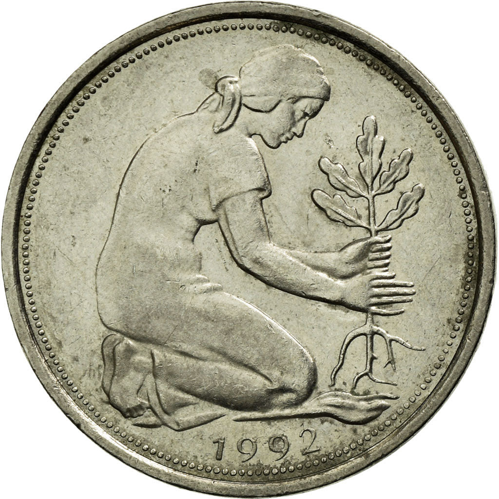Munten, Federale Duitse Republiek, 50 Pfennig, 1992, Hambourg, ZF