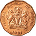 Moeda, Nigéria, Elizabeth II, 10 Kobo, 1991, EF(40-45), Aço Cromado a Cobre