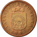 Coin, Latvia, 2 Santimi, 2007, EF(40-45), Copper Clad Steel, KM:21