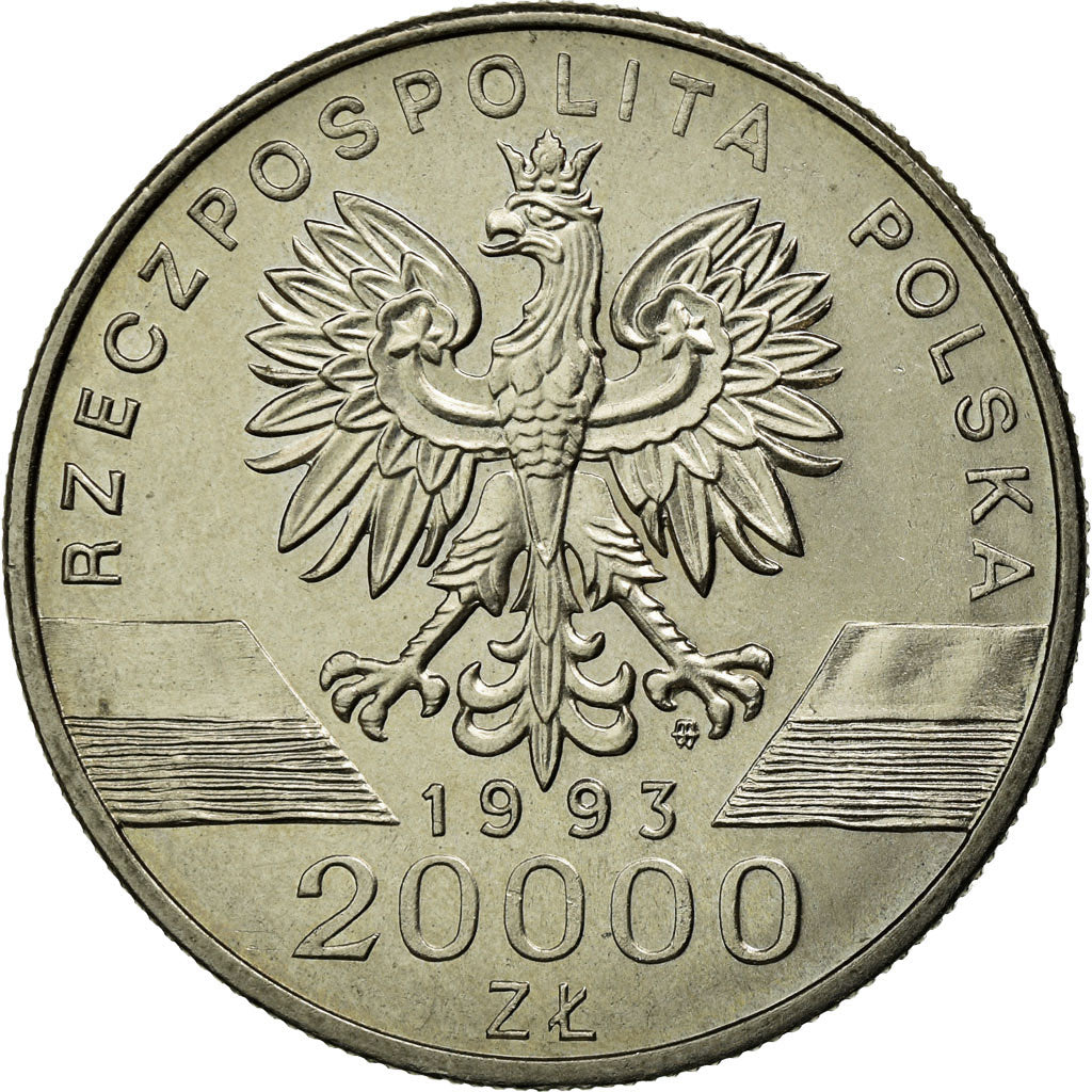 Moneda, Polonia, 20000 Zlotych, 1993, Warsaw, MBC, Cobre - níquel, KM:243