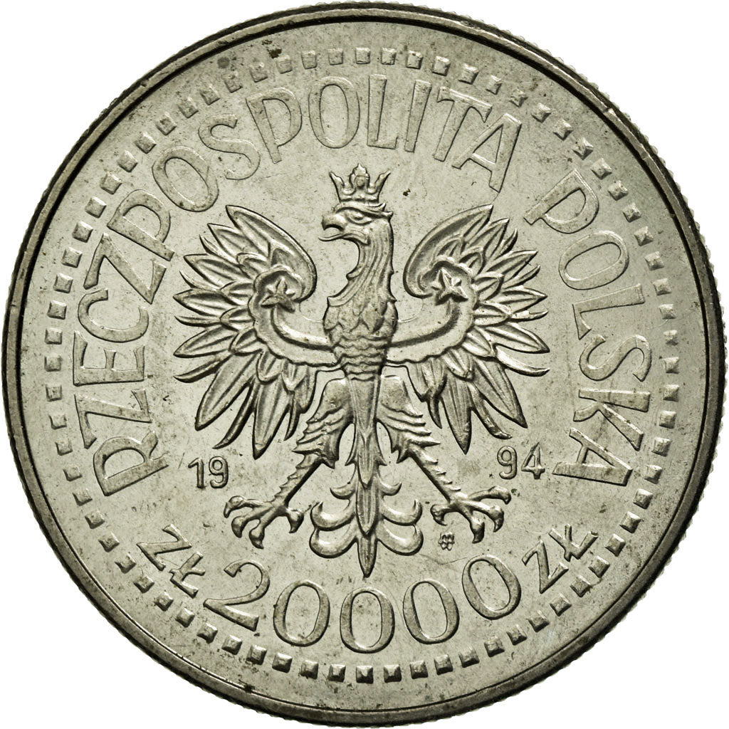 Moneta, Polska, 20000 Zlotych, 1994, Warsaw, EF(40-45), Miedź-Nikiel, KM:265