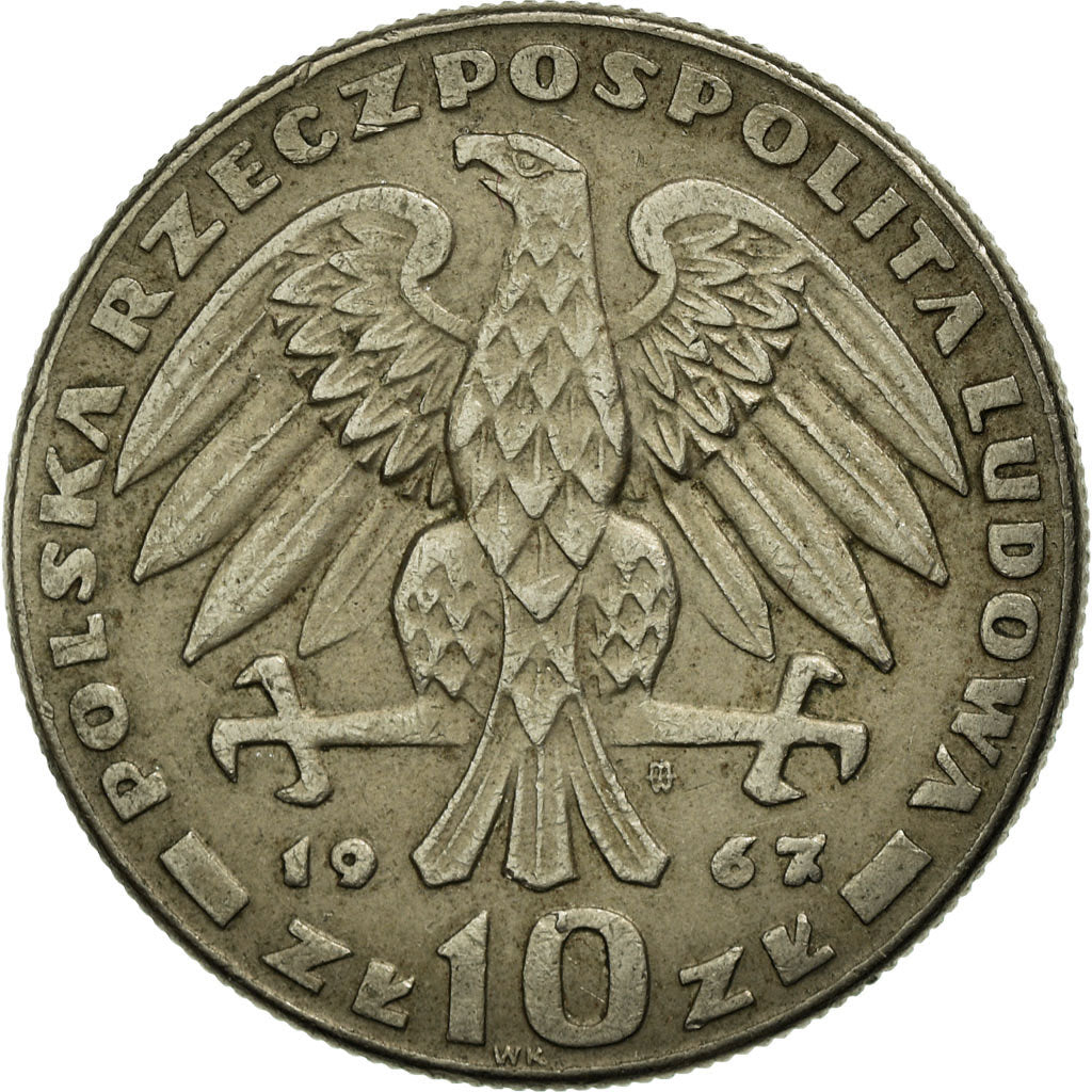 Moneta, Polonia, 10 Zlotych, 1967, Warsaw, BB, Rame-nichel, KM:58