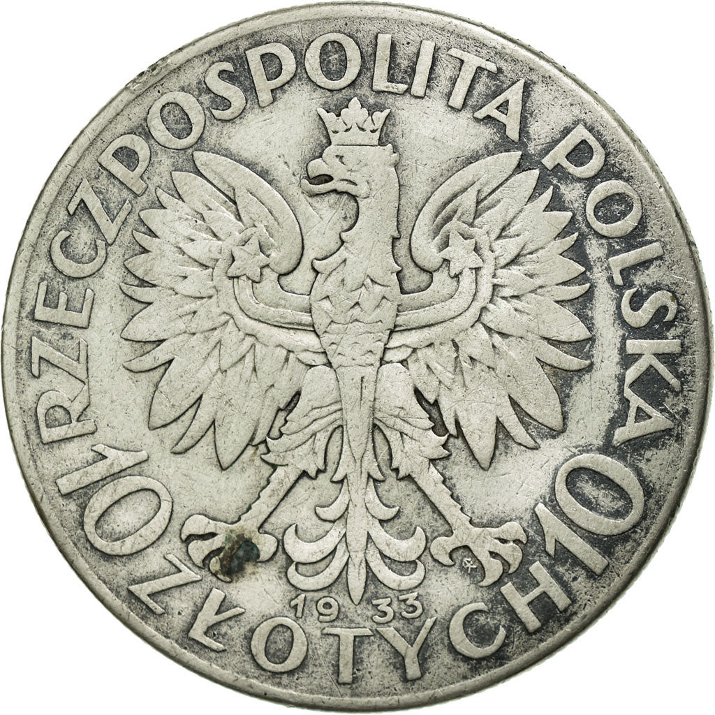 Monnaie, Pologne, 10 Zlotych, 1933, Warsaw, TB+, Argent, KM:22