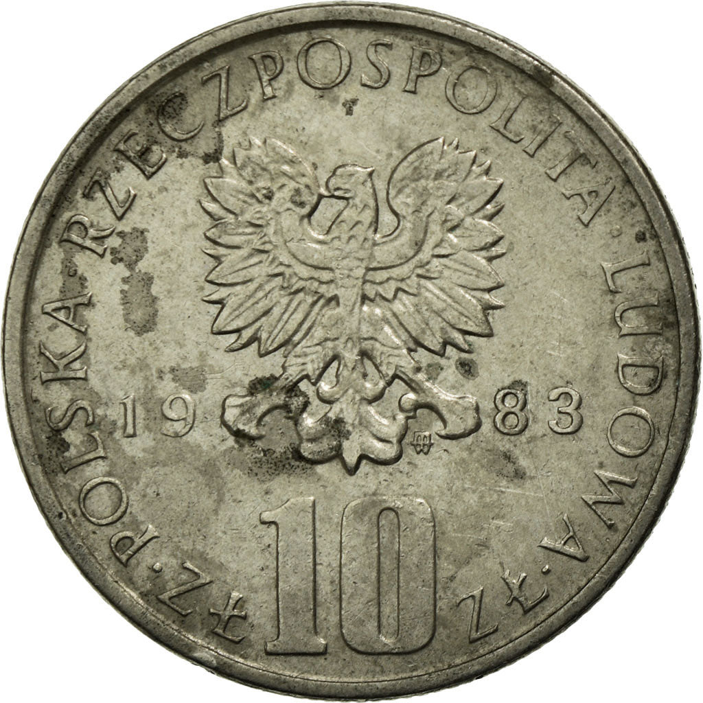 Coin, Poland, 10 Zlotych, 1983, Warsaw, VF(30-35), Copper-nickel, KM:73