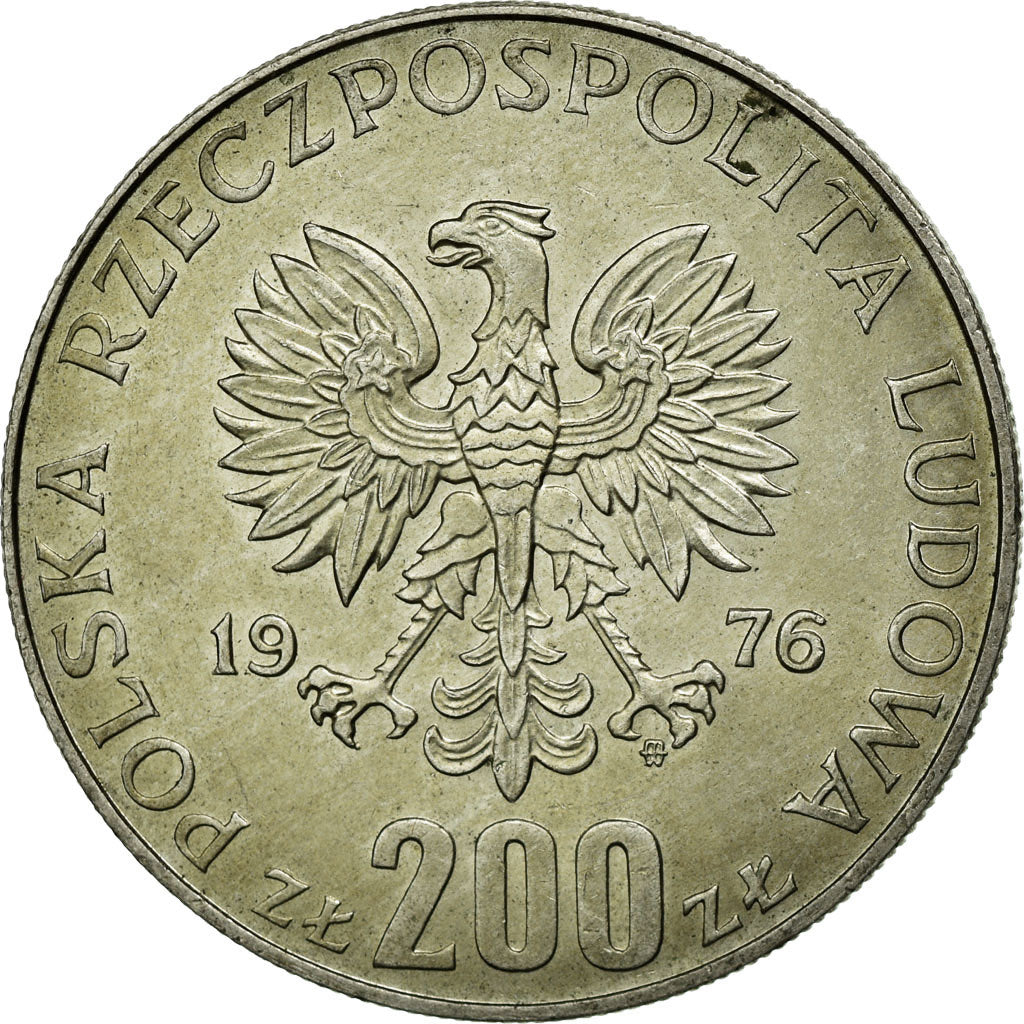 Coin, Poland, 200 Zlotych, 1976, Warsaw, EF(40-45), Silver, KM:86