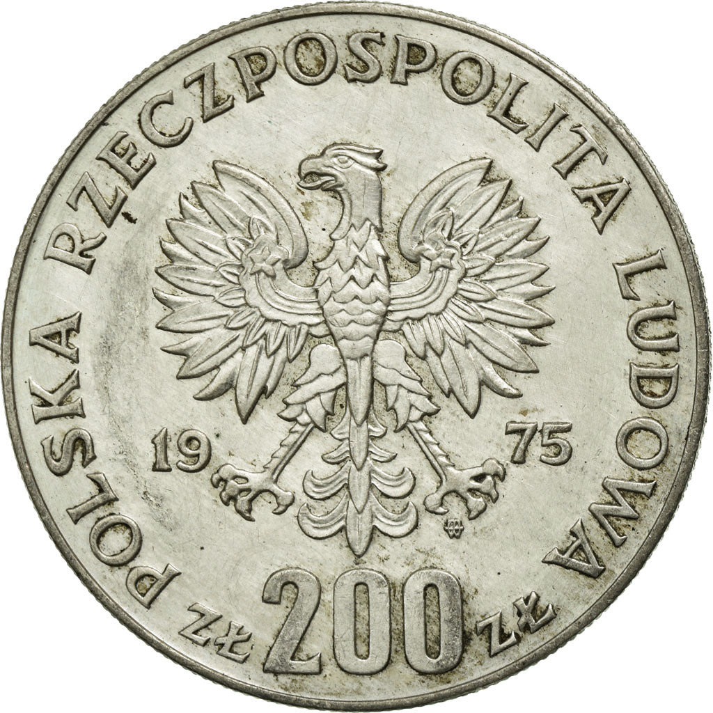 Coin, Poland, 200 Zlotych, 1975, Warsaw, EF(40-45), Silver, KM:79