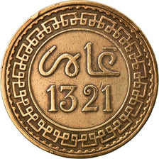 Coin, Morocco, 'Abd al-Aziz, 5 Mazunas, 1903, Paris, EF(40-45), Bronze, KM:16.3
