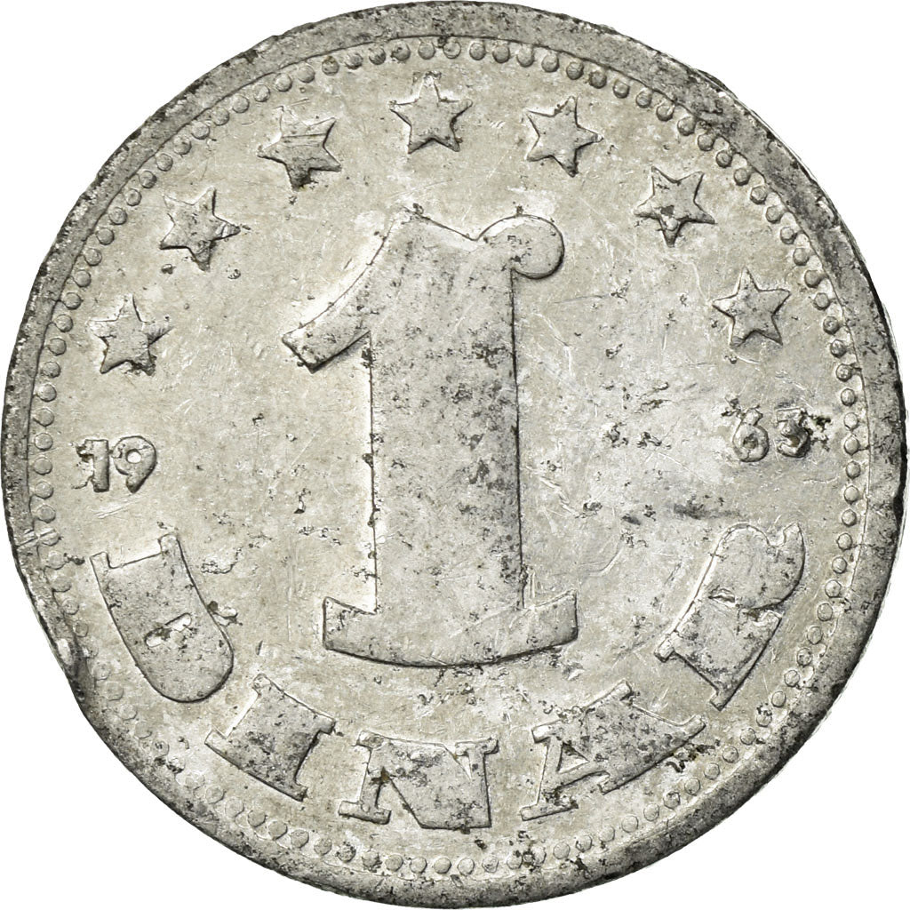 Coin, Yugoslavia, Dinar, 1963, VF(20-25), Aluminum, KM:36