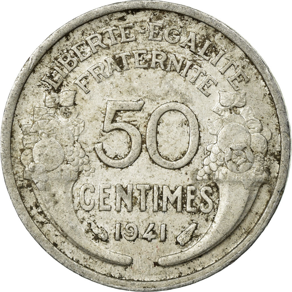 Coin, France, Morlon, 50 Centimes, 1941, Paris, VF(30-35), Aluminum, KM:894.1a
