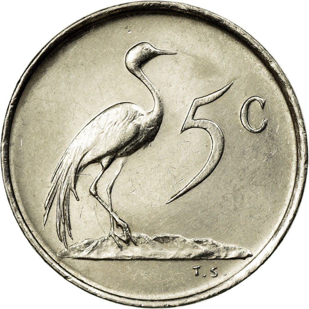 Coin, South Africa, 5 Cents, 1968, EF(40-45), Nickel, KM:76.1