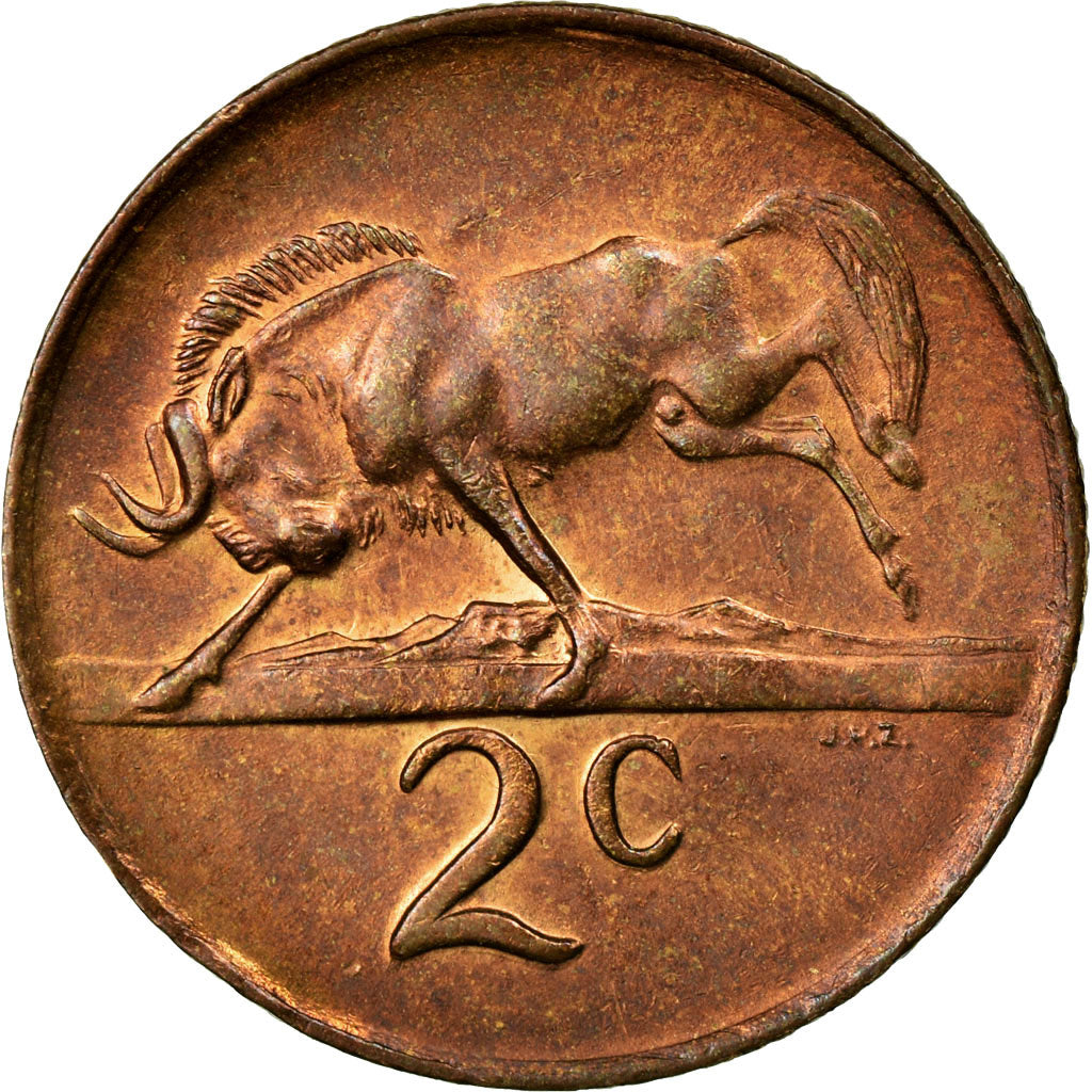 Coin, South Africa, 2 Cents, 1972, EF(40-45), Bronze, KM:83