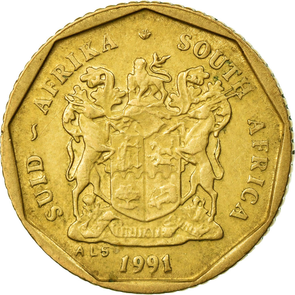 Monnaie, Afrique du Sud, 10 Cents, 1991, TTB, Bronze Plated Steel, KM:135