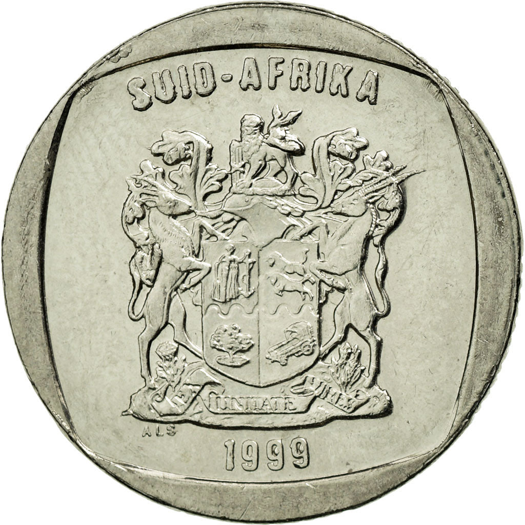 Moneta, Sudafrica, Rand, 1999, BB, Rame placcato nichel, KM:164