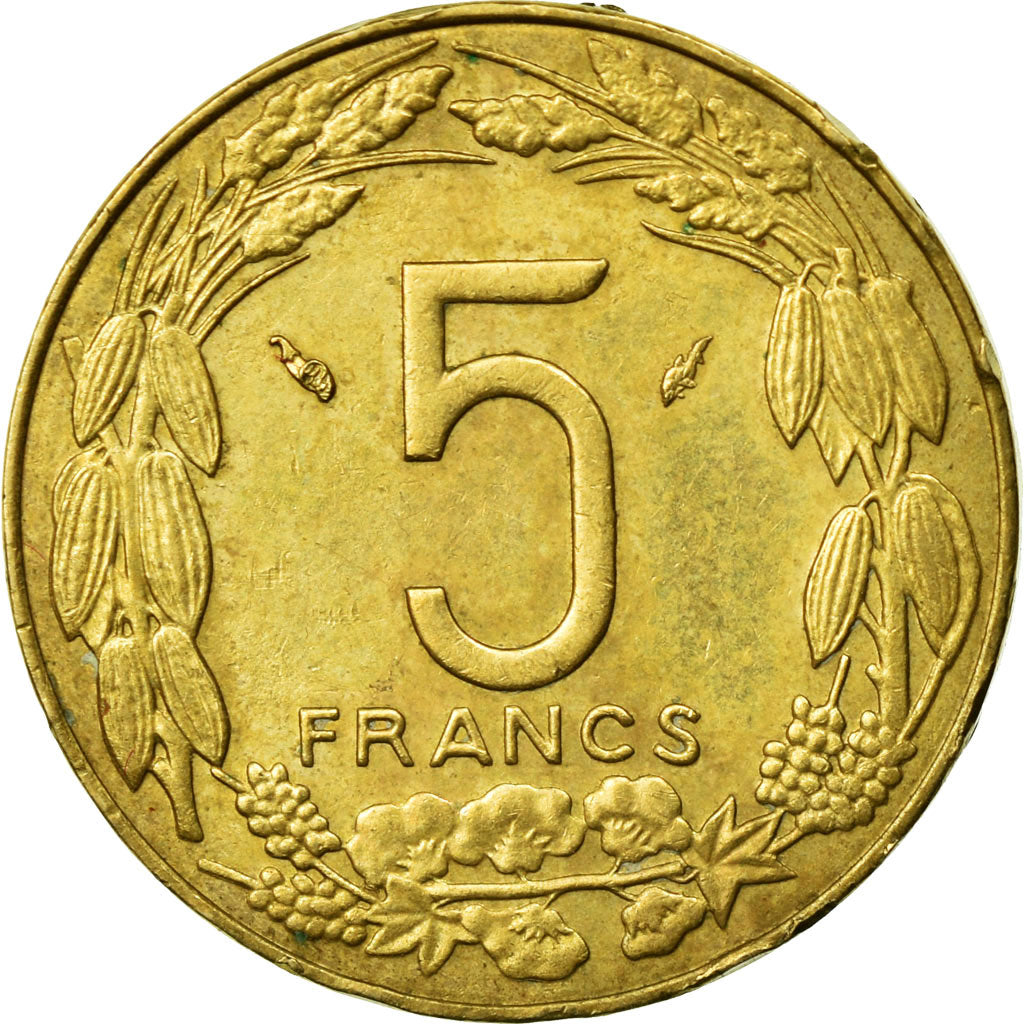 Coin, Central African States, 5 Francs, 1992, Paris, EF(40-45), Aluminum-Bronze