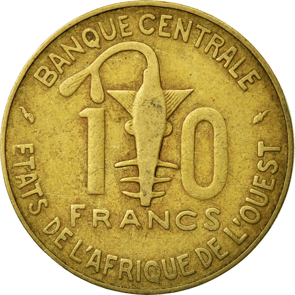 Moeda, Estados da África Ocidental, 10 Francs, 1985, Paris, VF(30-35)