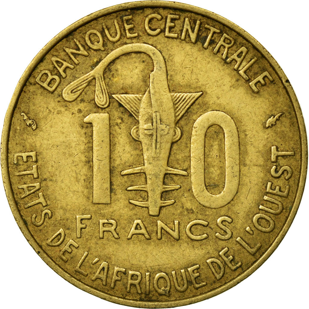 Coin, West African States, 10 Francs, 1994, Paris, VF(30-35), Aluminum-Bronze