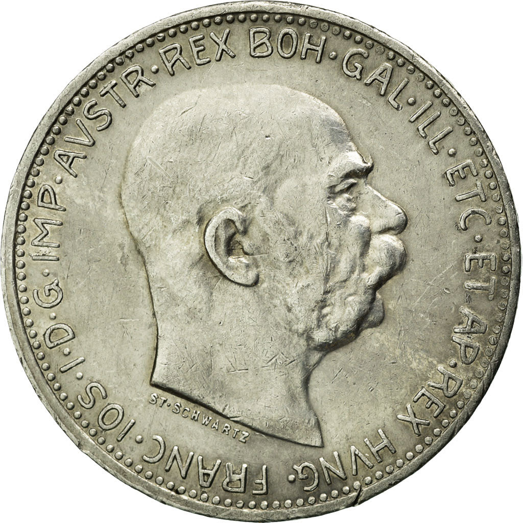 Coin, Austria, Franz Joseph I, Corona, 1914, EF(40-45), Silver, KM:2820