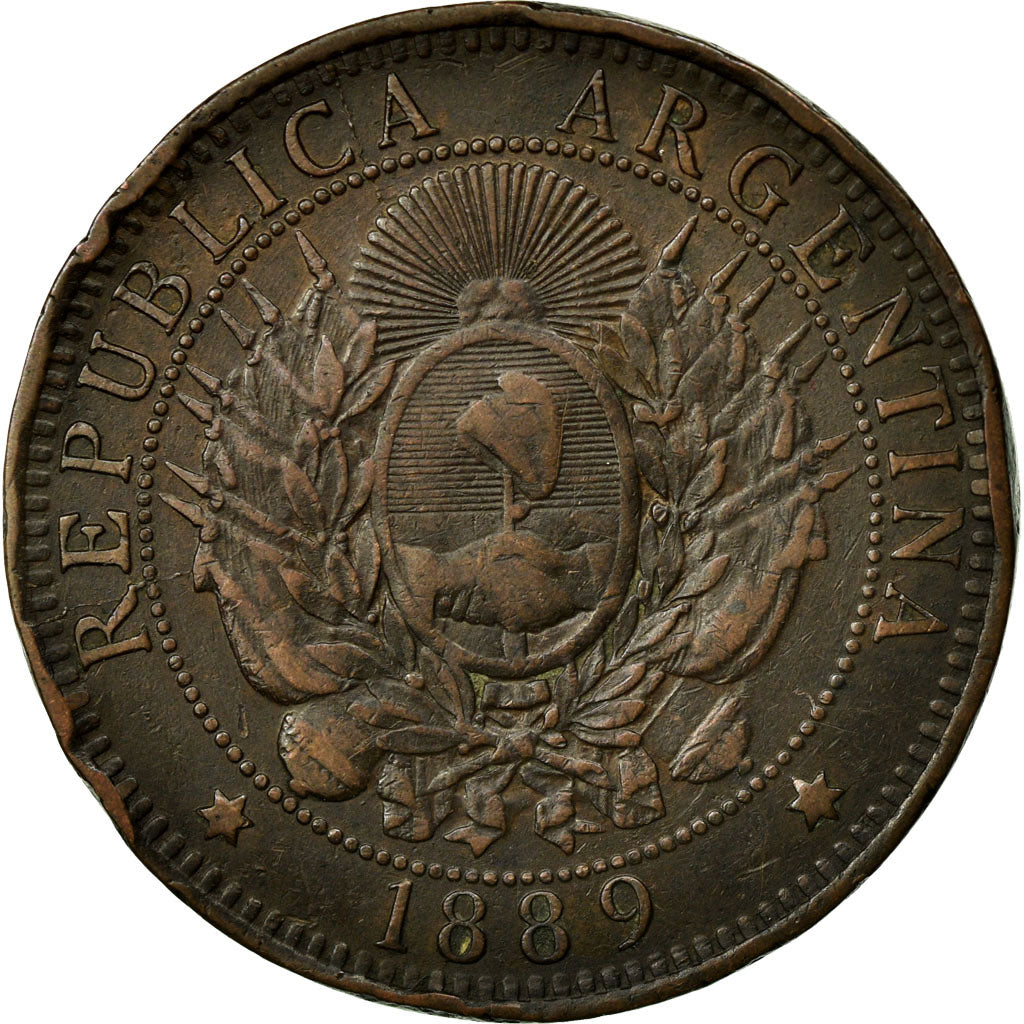 Monnaie, Argentine, 2 Centavos, 1889, TTB, Bronze, KM:33