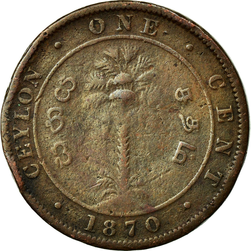 Münze, Ceylon, Victoria, Cent, 1870, S, Kupfer, KM:92