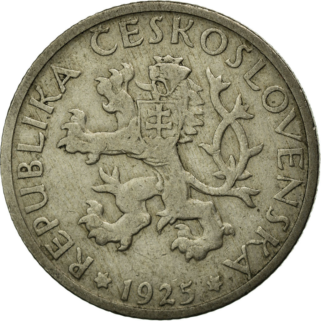 Münze, Tschechoslowakei, Koruna, 1925, S+, Copper-nickel, KM:4