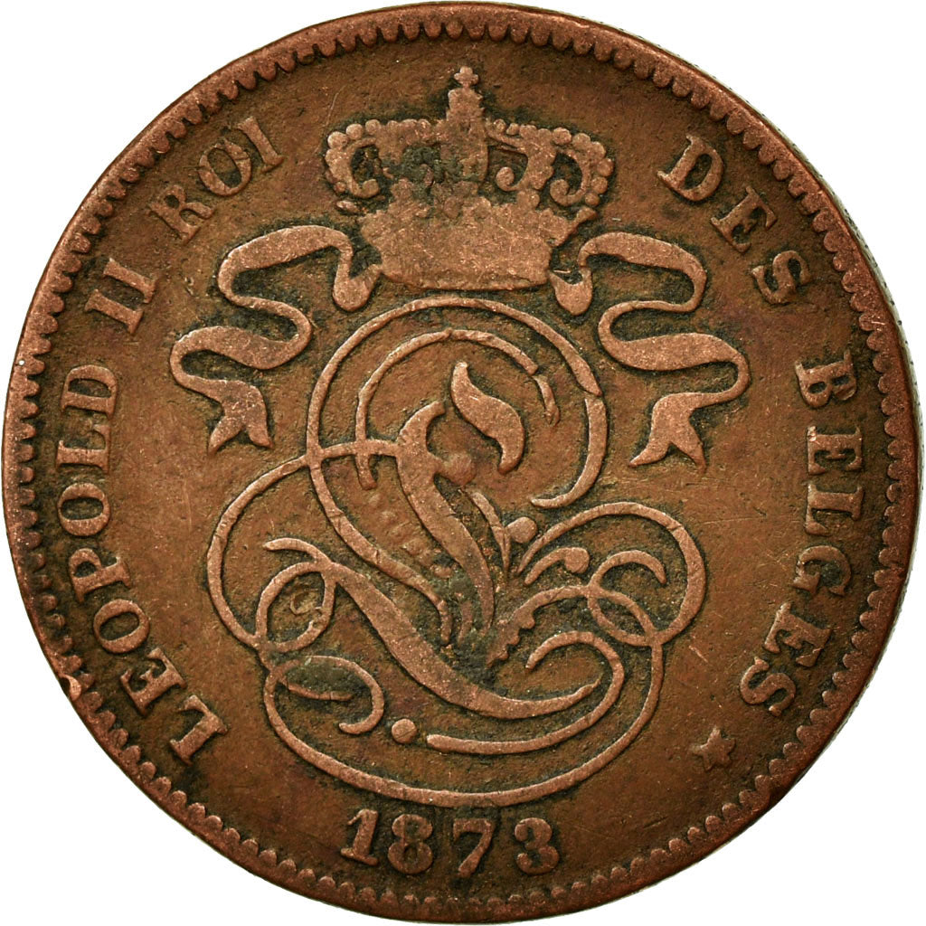 Coin, Belgium, Leopold II, 2 Centimes, 1873, EF(40-45), Copper, KM:35.1