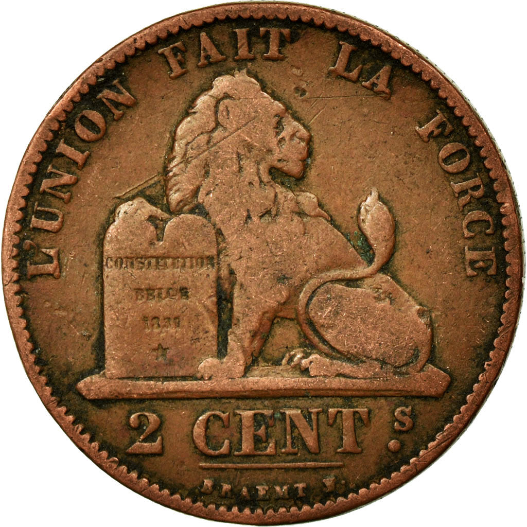Coin, Belgium, Leopold II, 2 Centimes, 1873, EF(40-45), Copper, KM:35.1
