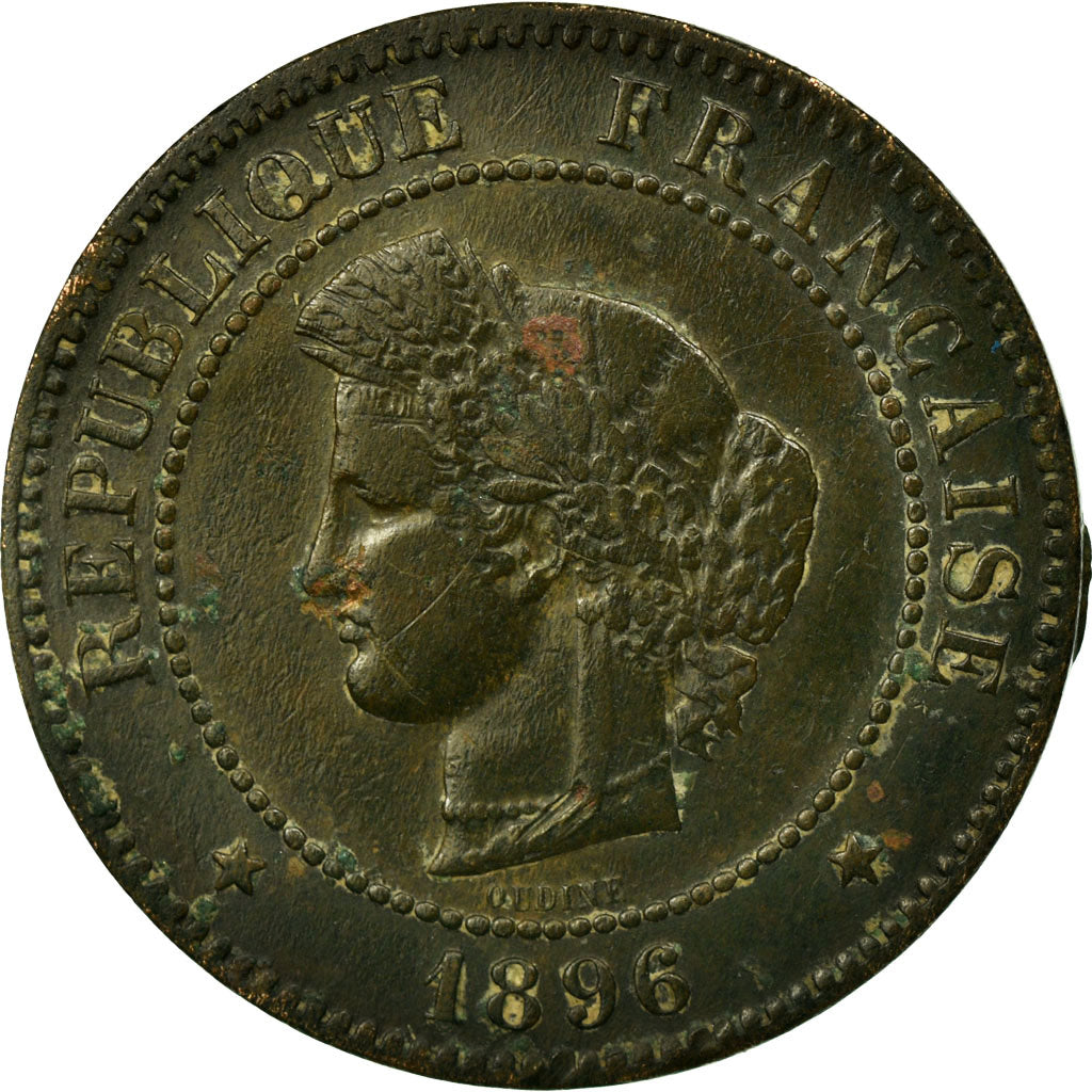 Monnaie, France, Cérès, 5 Centimes, 1896, Paris, TB, Bronze, Gadoury:157a