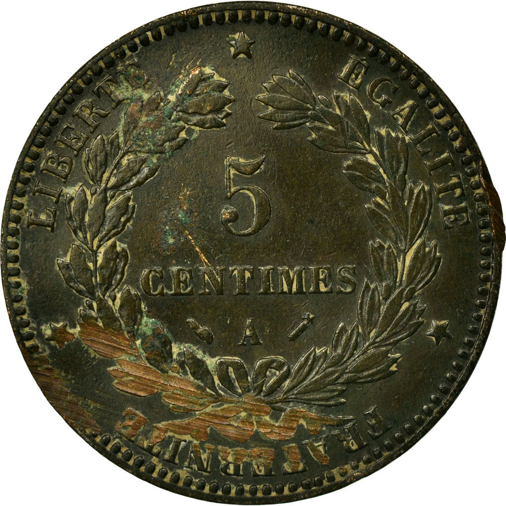Monnaie, France, Cérès, 5 Centimes, 1896, Paris, TB, Bronze, Gadoury:157a