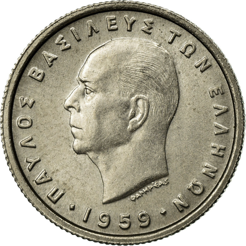 Coin, Greece, Paul I, 50 Lepta, 1959, EF(40-45), Copper-nickel, KM:80