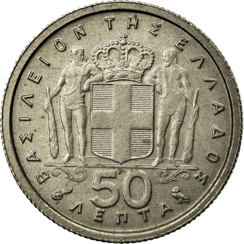 Coin, Greece, Paul I, 50 Lepta, 1959, EF(40-45), Copper-nickel, KM:80