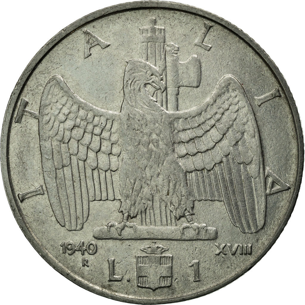 Coin, Italy, Vittorio Emanuele III, Lira, 1940, Rome, EF(40-45), Stainless