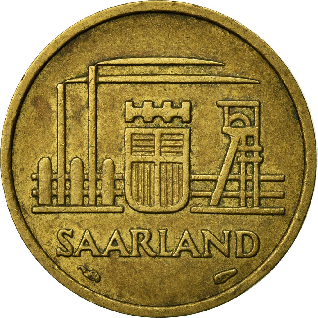 Monnaie, SAARLAND, 10 Franken, 1954, Paris, TTB, Aluminum-Bronze, KM:1