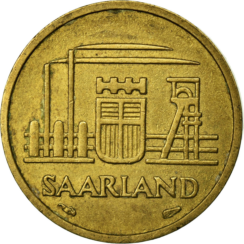 Monnaie, SAARLAND, 10 Franken, 1954, Paris, TTB, Aluminum-Bronze, KM:1