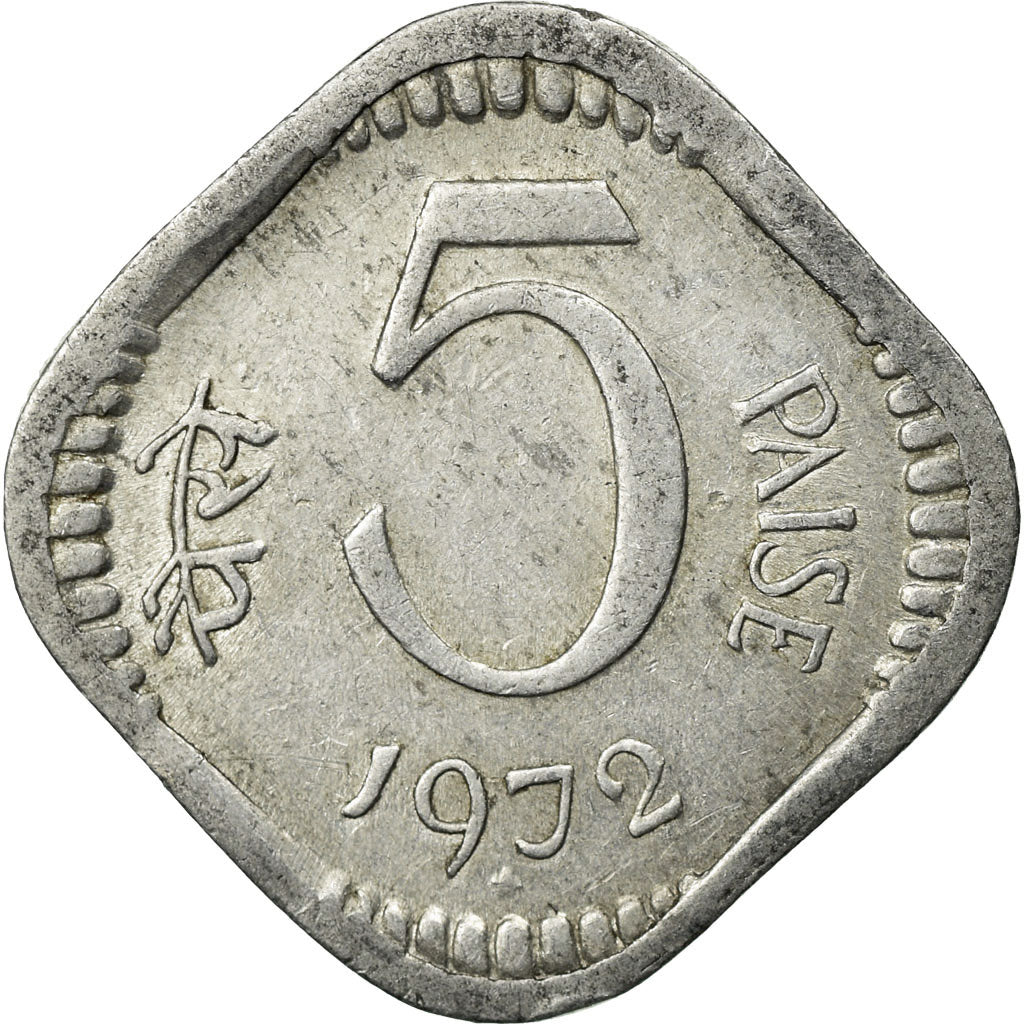 Moneta, REPUBBLICA DELL’INDIA, 5 Paise, 1972, Hyderabad, BB, Alluminio