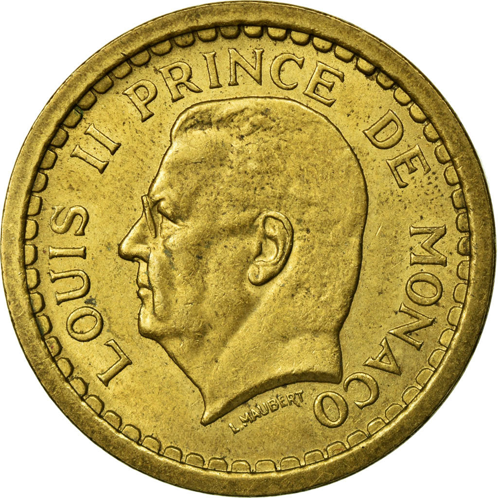 Monnaie, Monaco, Louis II, 2 Francs, Undated (1943), Paris, TTB, Aluminium