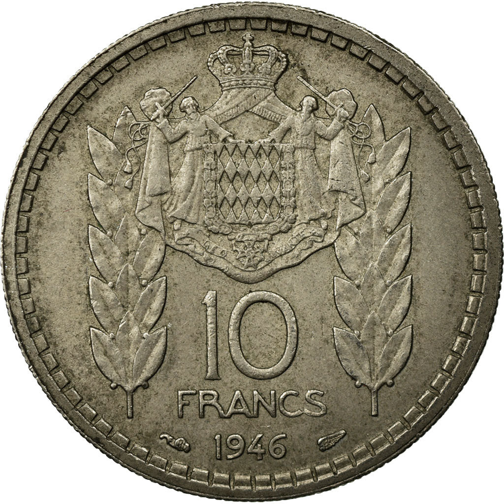 Moneta, Monaco, Louis II, 10 Francs, 1946, Paris, BB, Rame-nichel, KM:123
