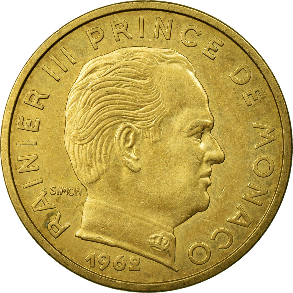 Moneda, Mónaco, Rainier III, 50 Centimes, 1962, MBC, Aluminio - bronce, KM:144